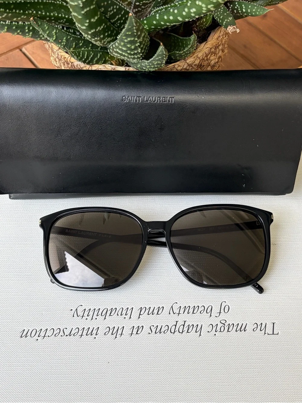 Saint Laurent SL37 001 Black Oversized Square Sunglasses 58mm